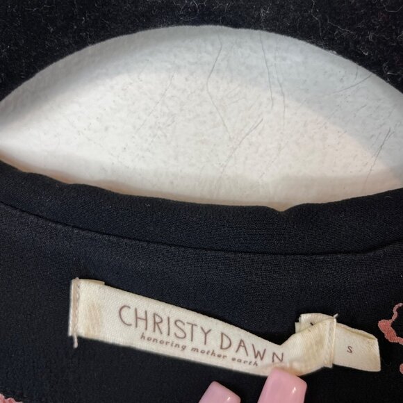 Christy Dawn The Sebastian Floral Short Sleeve Midi Dress Thulian Garden Size S - Picture 3 of 12